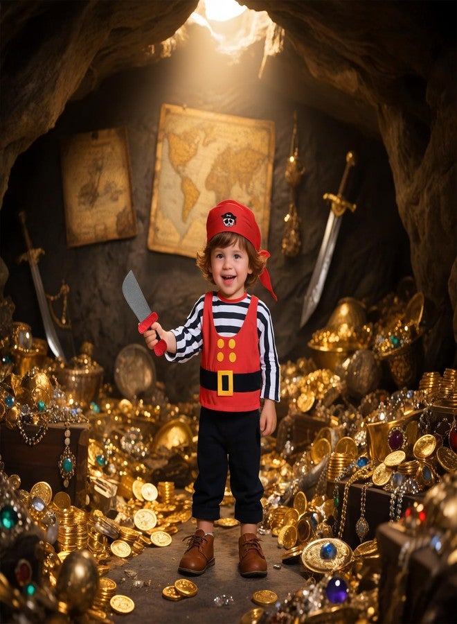 MCJC Baby Pirate Costume Set with Accessories for Toddlers, Cosplay Dress Up Set for Halloween - Image 3
